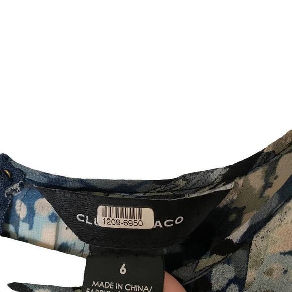 Club Monaco Delaynee Dress Shift Sheer Navy Size 6 - Picture 10 of 14